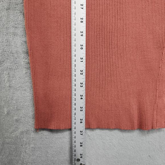 Talent Dress Womens 1X Burnt Orange Ribbed Bodycon Leg Slit Gold Button Detail - Picture 6 of 7